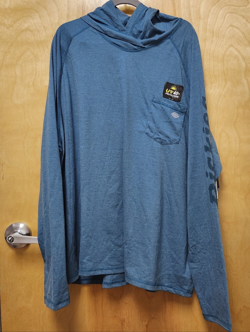 Dickies 4XL UPF 40+ Hoodie Sun Shirt NWT Blue/Dark Teal Long sleeves